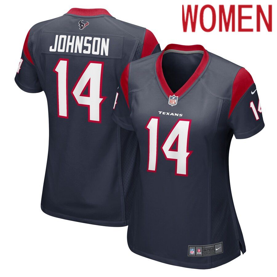 Women Houston Texans 14 Tyler Johnson Nike Navy Game Player NFL Jersey